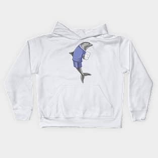 Dolphin as Secretary with Stack of paper Kids Hoodie